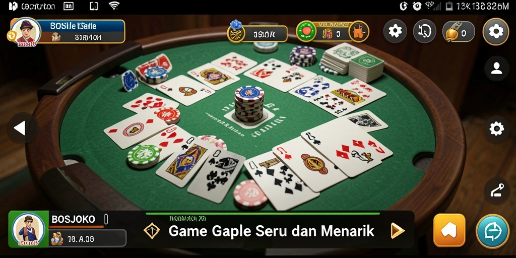 Tampilan gameplay menantang dalam permainan Gaple.
