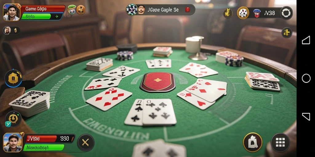 Tampilan menarik dari gameplay Gaple yang seru.