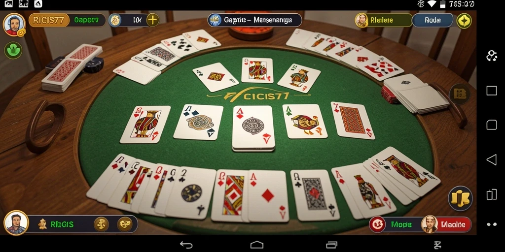 Screenshot gameplay Gaple RICIS77 yang seru dan interaktif.