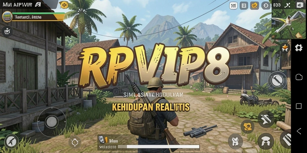 Tampilan gameplay RPVIP8 yang menampilkan simulasi kehidupan nyata.