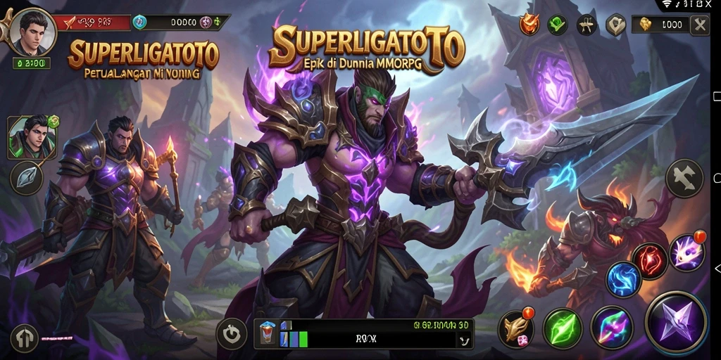 Screenshot gameplay <strong>SUPERLIGATOTO</strong> menampilkan aksi bertarung yang seru di dunia MMORPG.