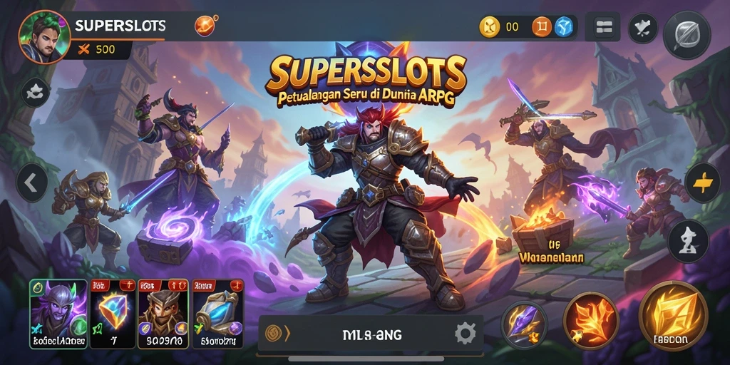 Tangkapan layar gameplay <strong>SUPERSLOTS</strong> menampilkan aksi seru dalam dunia ARPG.